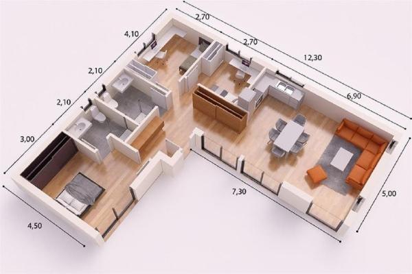 Cách bố trí và hóa giải phong thủy nhà hình chữ L