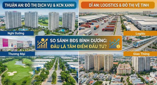 So Sánh BĐS Thuận An và Dĩ An: Tác Động Của Quy Hoạch Khu Công Nghiệp 2026