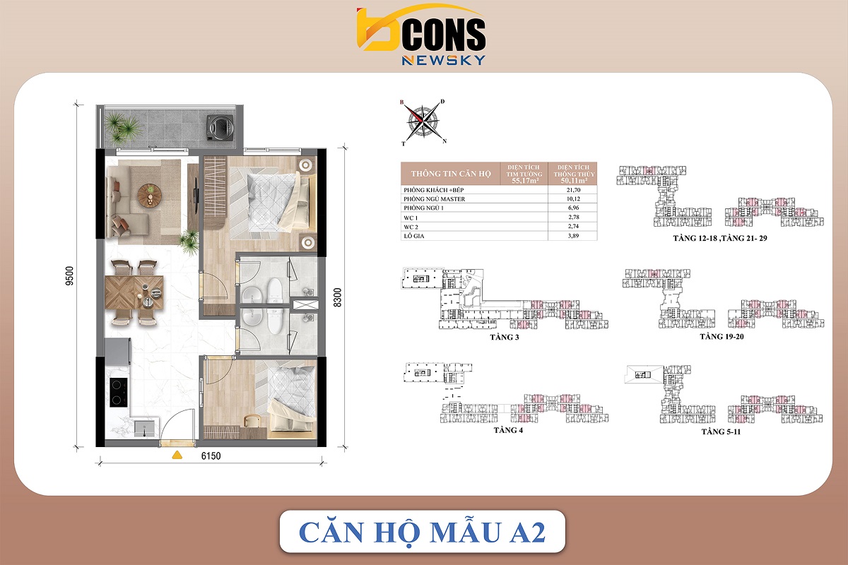 Thiết kế A2 Bcons New Sky