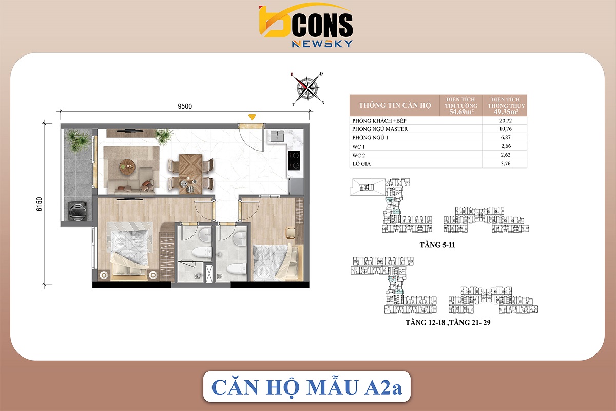 Thiết kế A2a Bcons New Sky