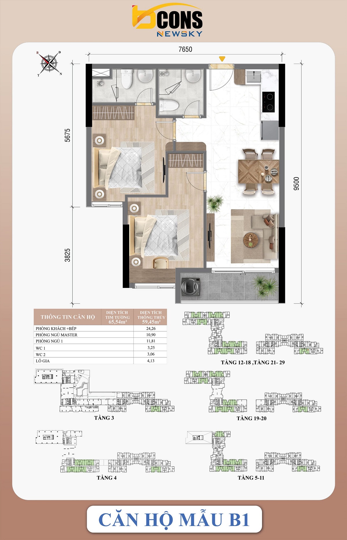 Thiết kế B1 Bcons New Sky
