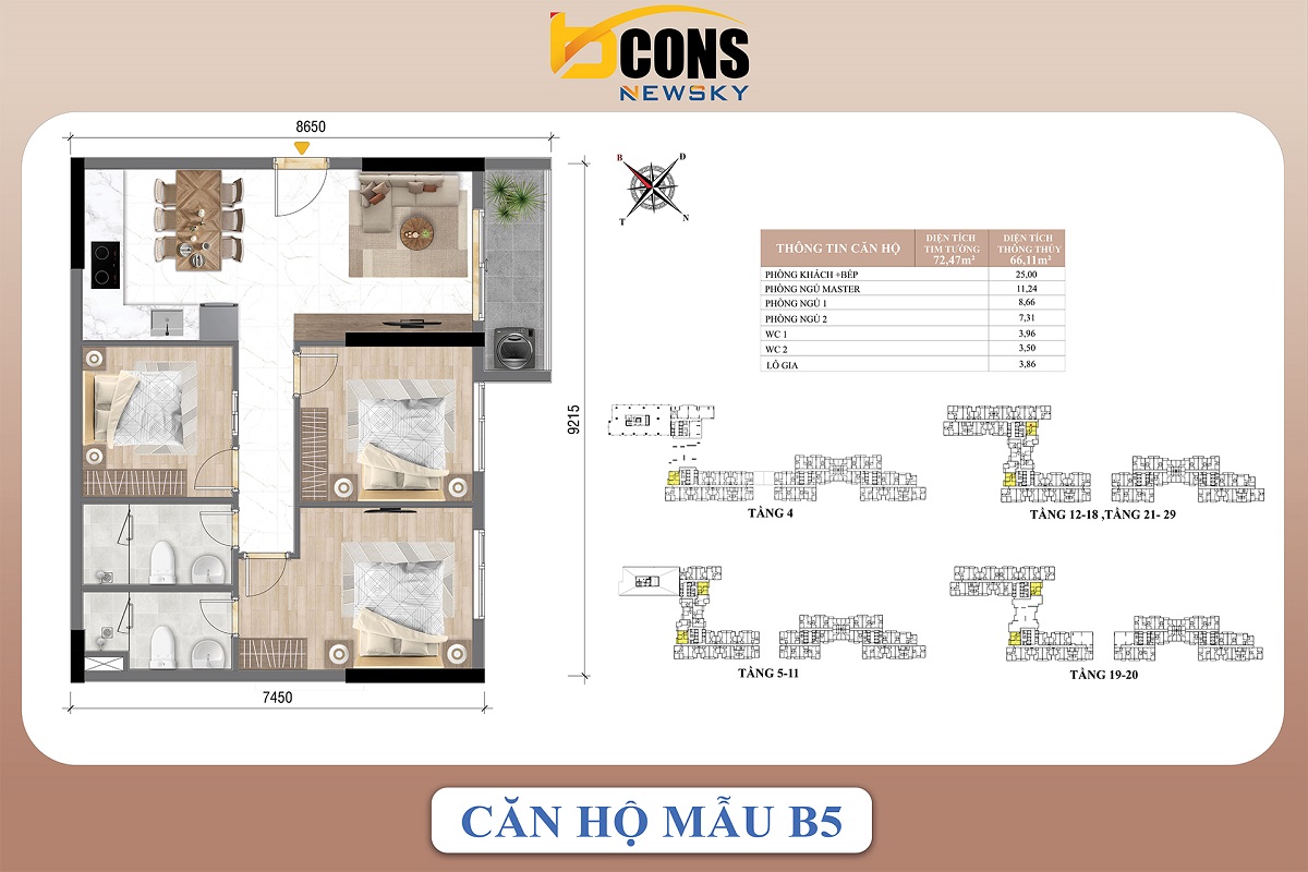 Thiết kế B5 Bcons New Sky
