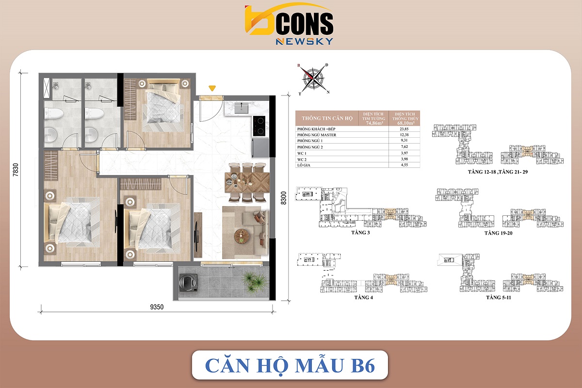 Thiết kế B6 Bcons New Sky
