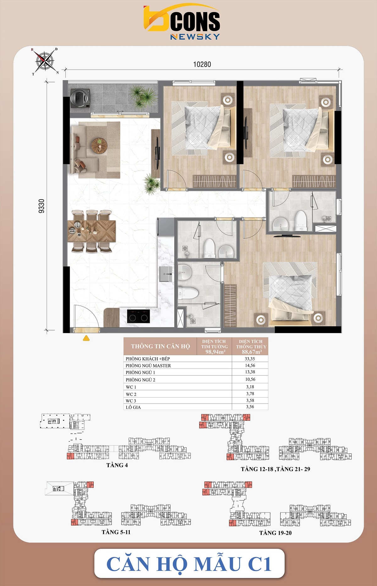 Thiết kế C1 Bcons New Sky