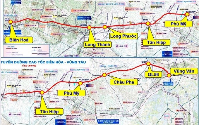 vị trí cao tốc Biên Hòa Vũng Tàu