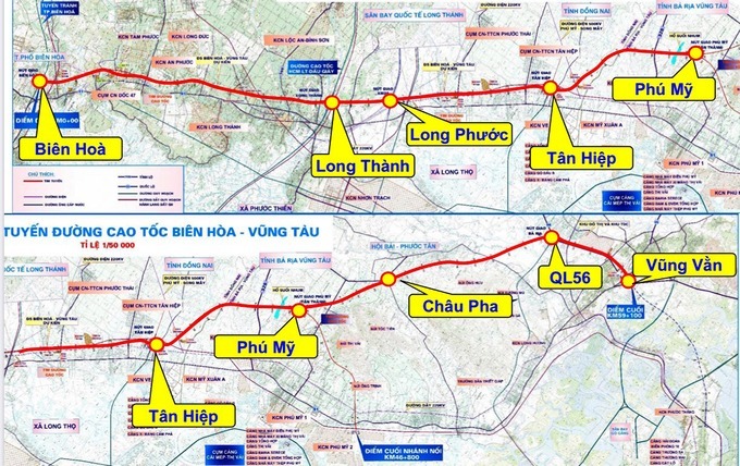 Cao tốc Biên Hòa Vũng Tàu đi qua các địa phương