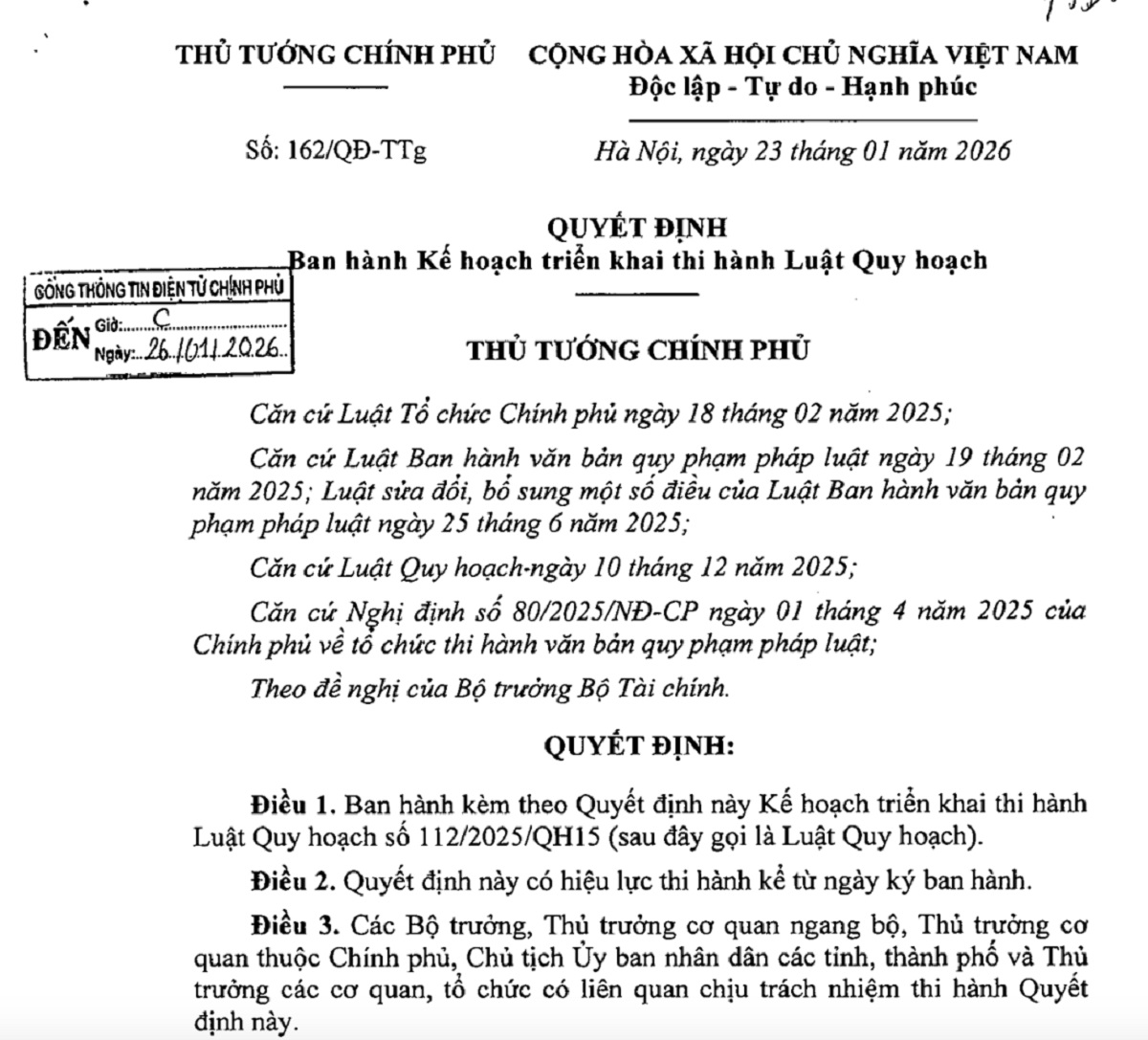 Quy hoạch cơ đặt thù TPHCM