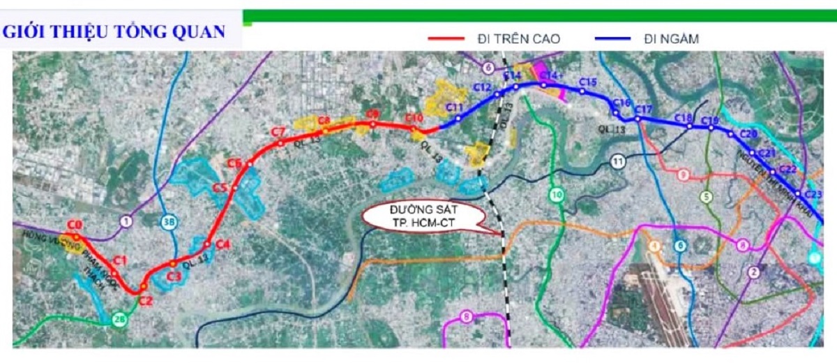 vị trí ga metro Thủ Dầu Một - Tao Đàn