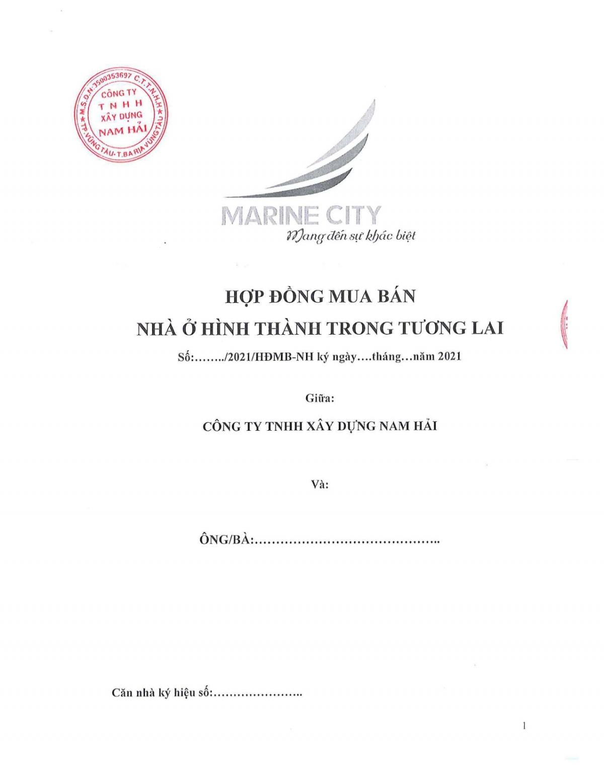 hợp đồng mua bán nhà marine city 1