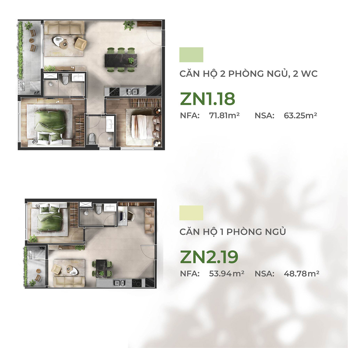 Layout căn hộ La Pura 1&2PN