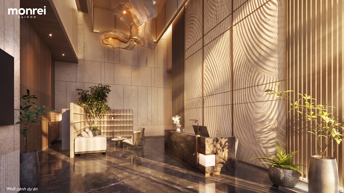 Sảnh Lobby cao 9met tại Monrei SaiGon