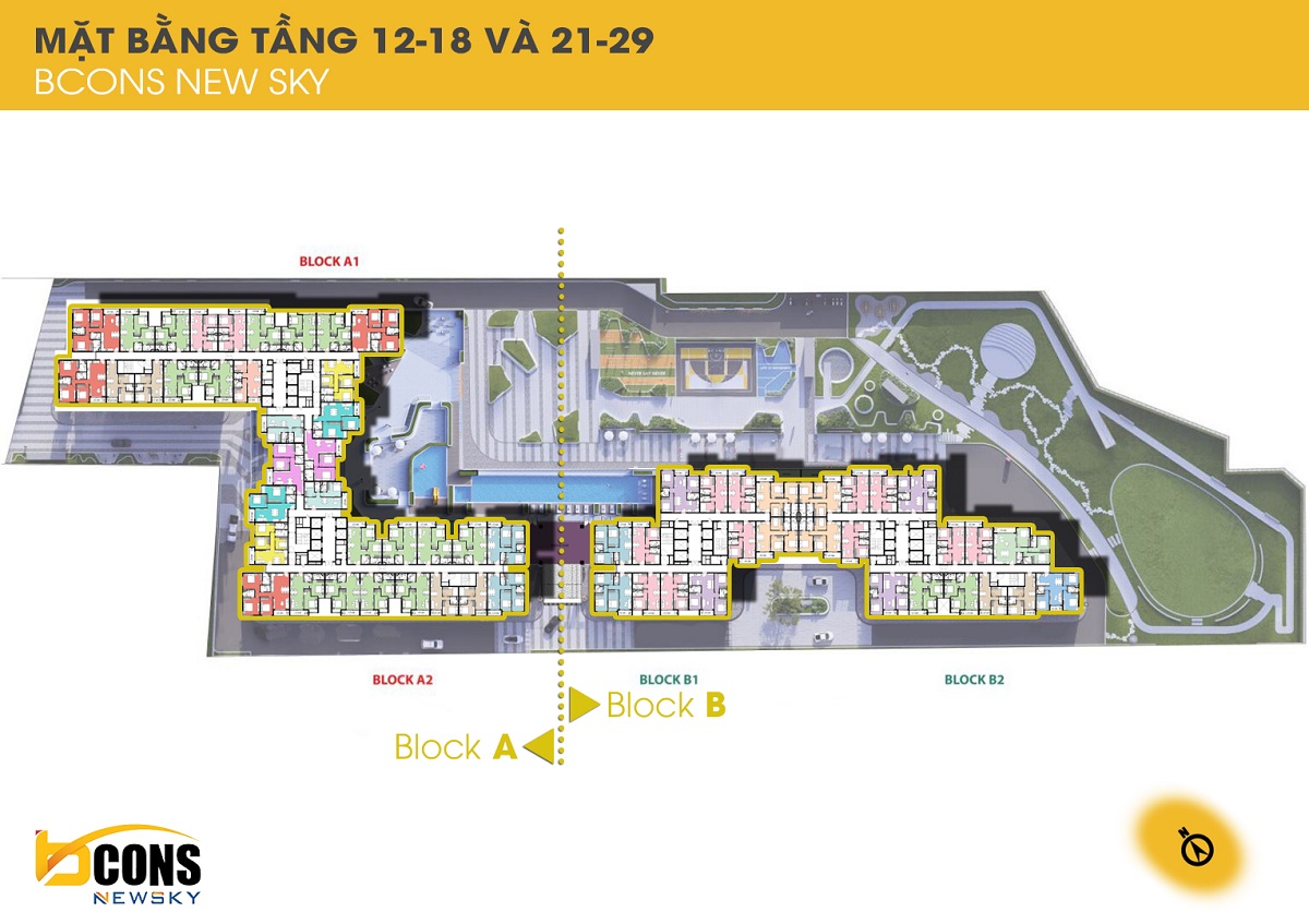 Mặt băng tâng điển hình Bcons New Sky