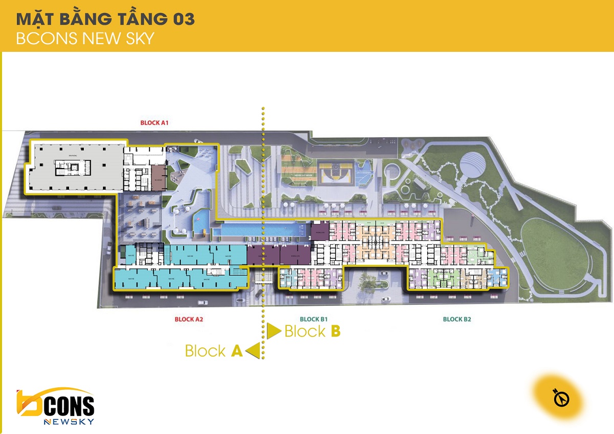 Mặt băng tâng 3 Bcons New Sky