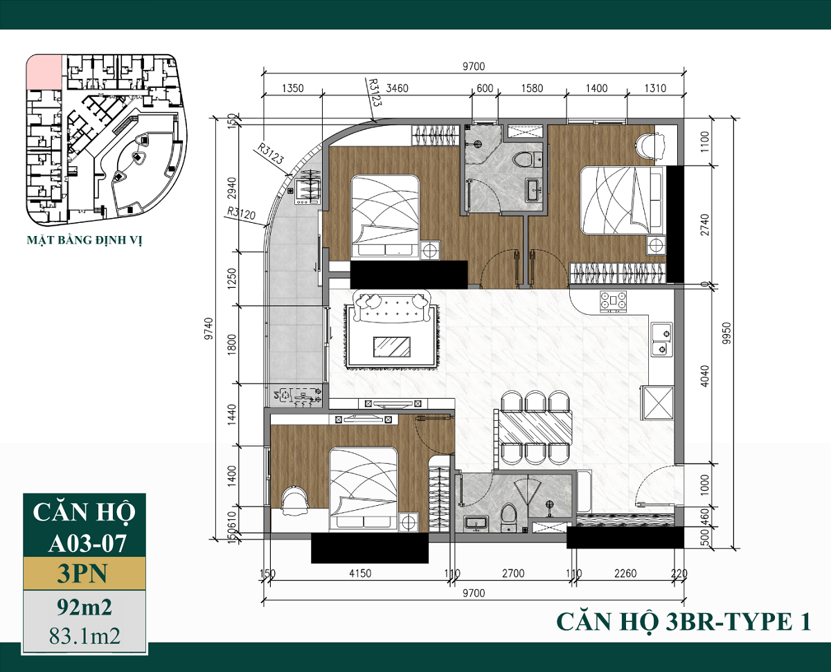 Mặt bằng căn hộ Art Stella