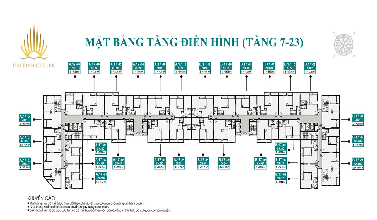 mặt bằng chung cư Chí Linh Center Vũng Tàu 7 - 23