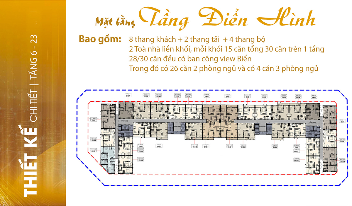 Tầng căn hộ Chí Linh Center Vũng Tàu