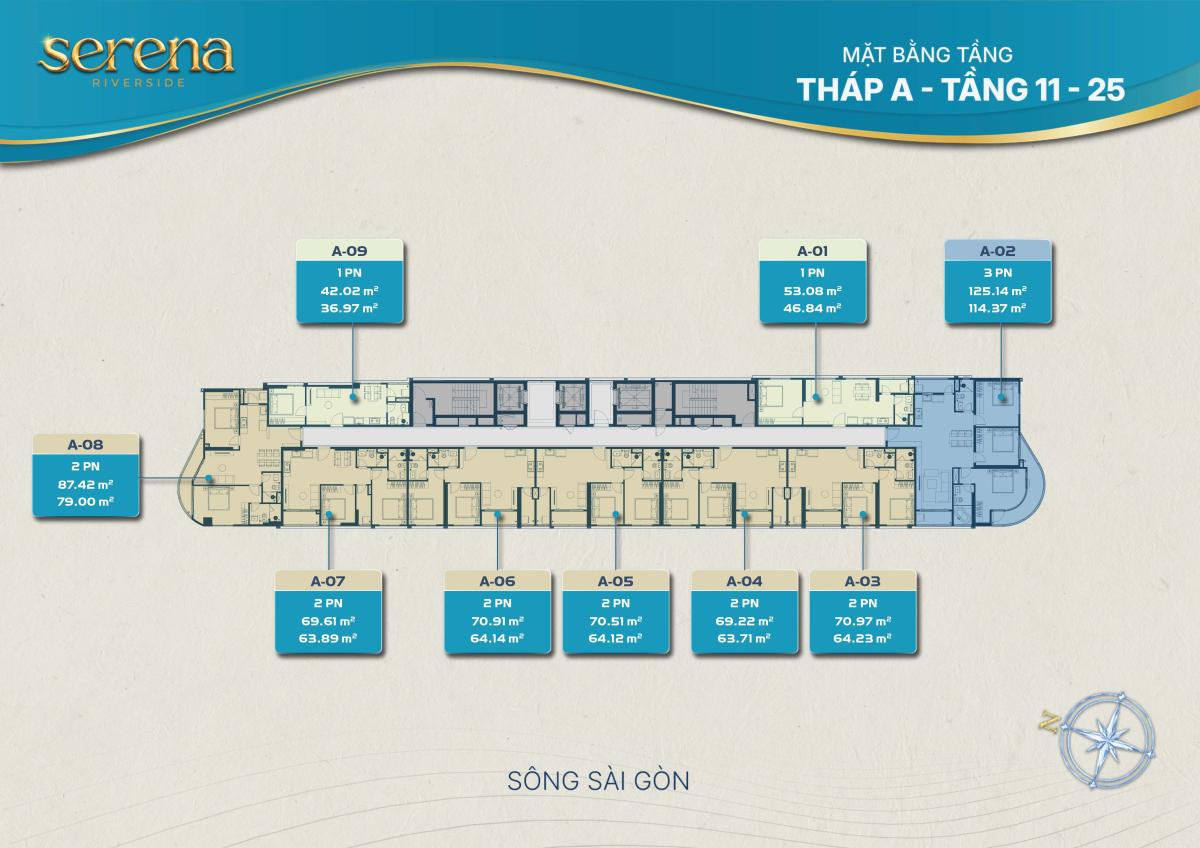 Mặt Bằng Tầng Điển Hình Tháp A Serena Riverside