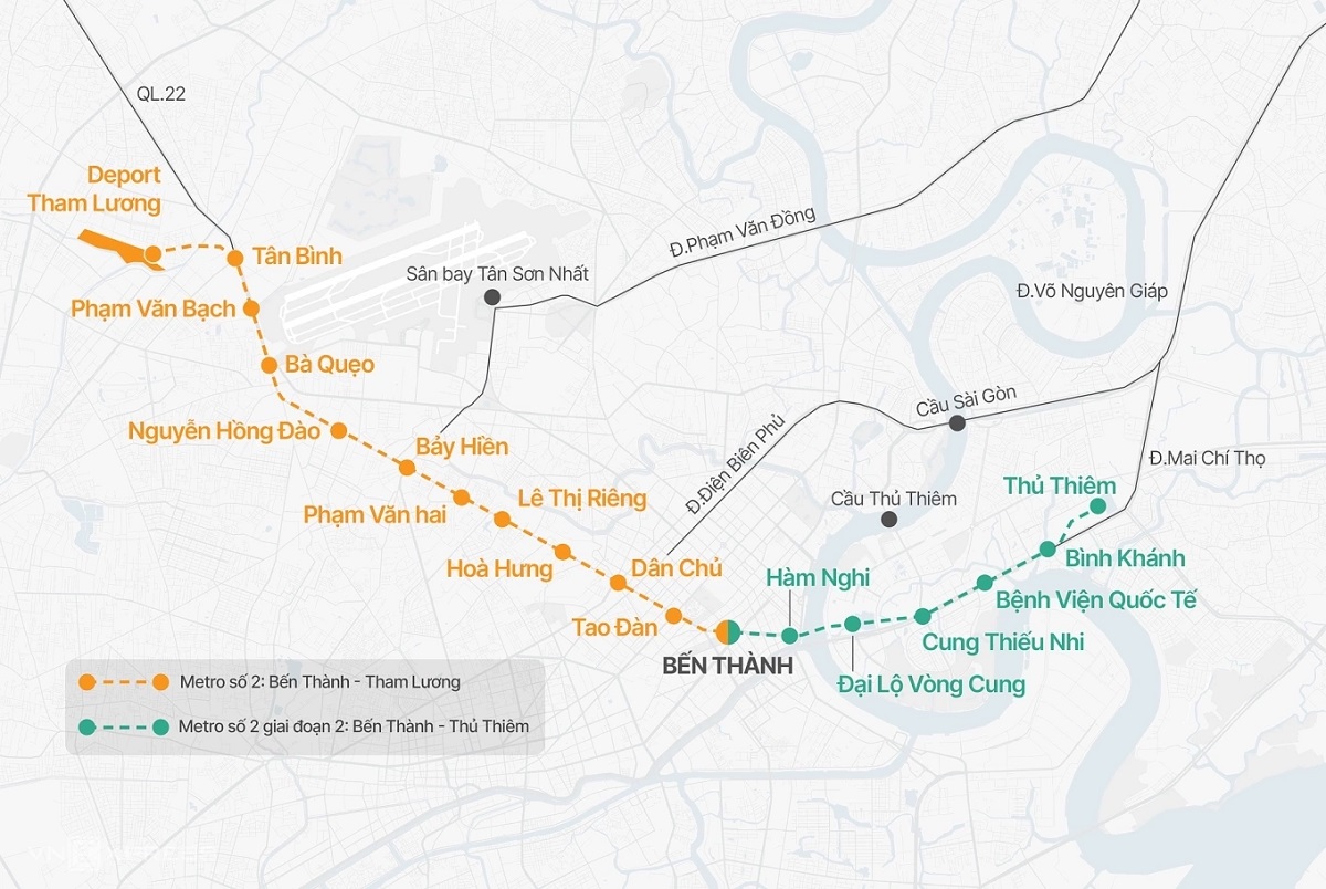 Định tuyến Metro Bến Thành - Thủ Thiêm Định tuyến Metro Bến Thành - Thủ Thiêm