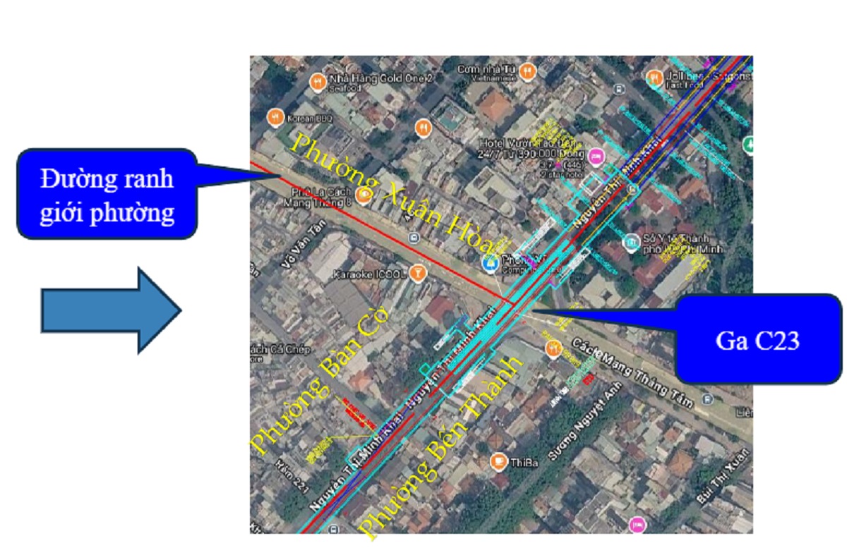 Vị trí ga Tao Đàn tuyến Metro Bình Dương TP.HCM