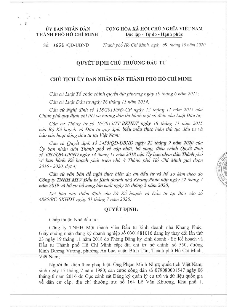 QĐ đầu tư The Privia - 1