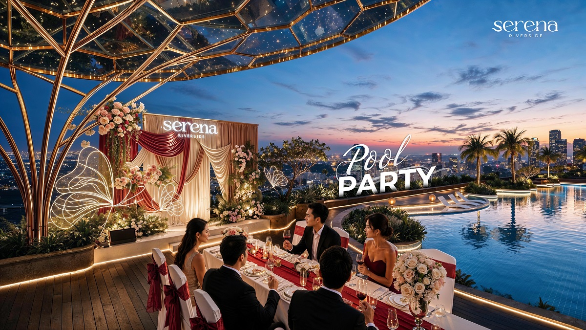 Không gian tổ chức Pool Party tại Serena Riverside