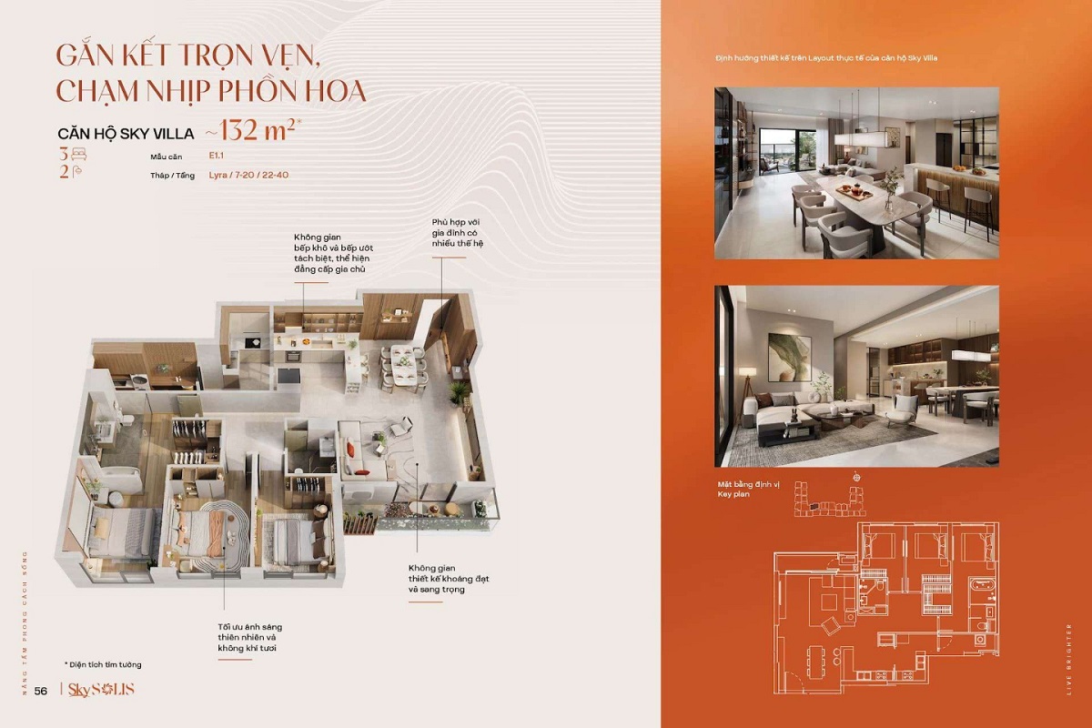 Layout căn hộ Sky Villa dự án Sky Solis