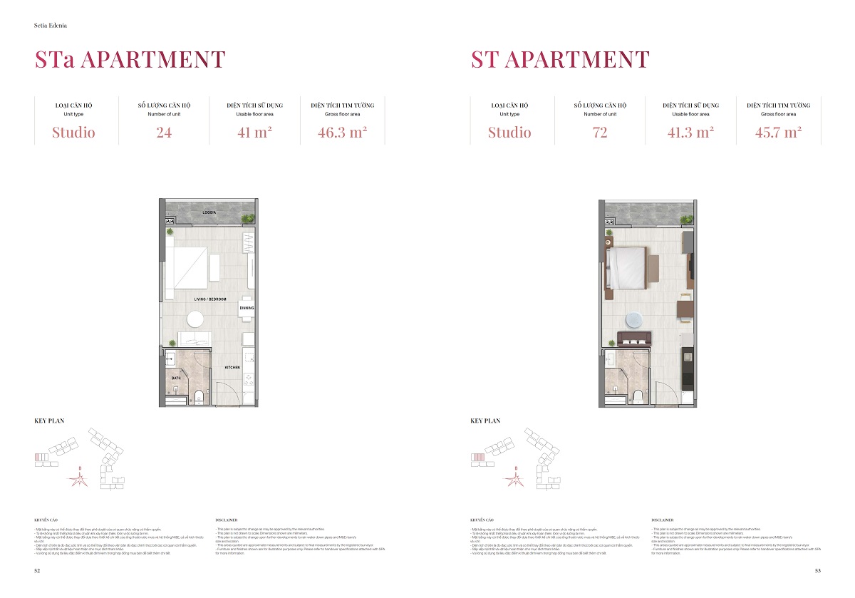 Mặt bằng căn hộ Studio Setia Edenia
