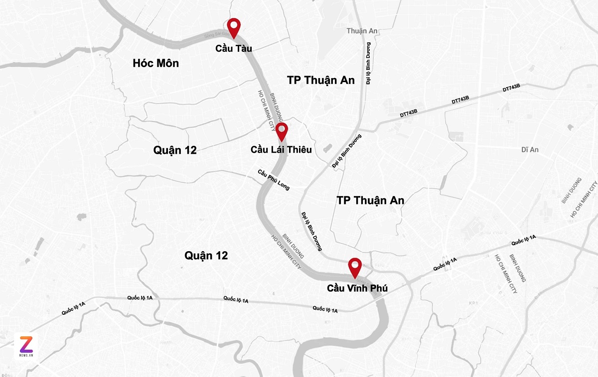 3 cây cầu kết nối Bình Dương - TPHCM