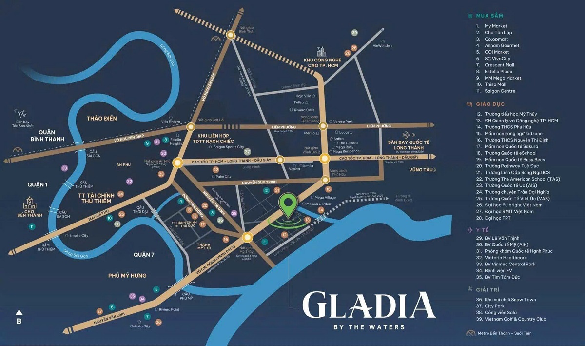 Vị trí Gladia Khang Điền
