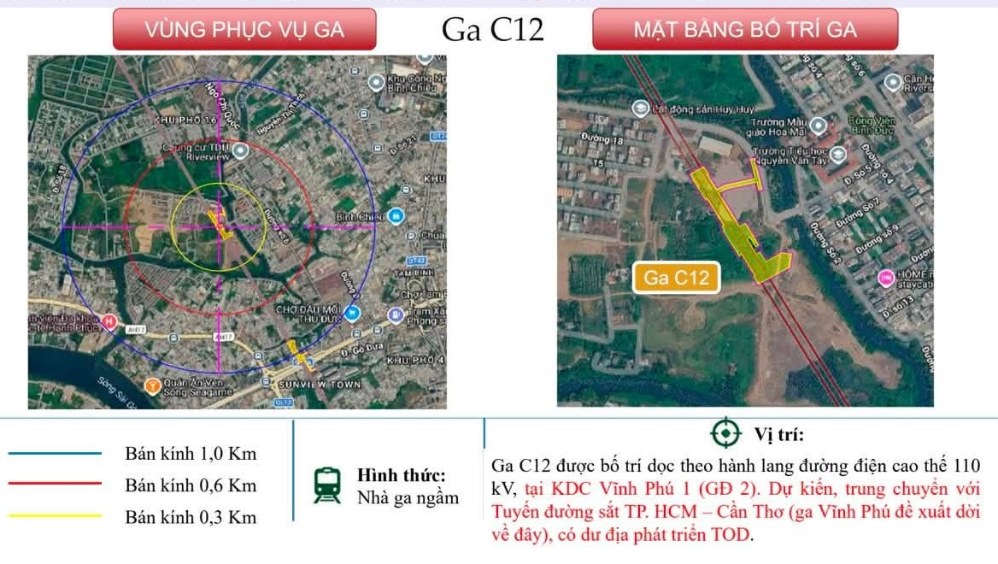 Nhà Ga C12 tuyến metro Thủ Dầu Một - Tao Đàn