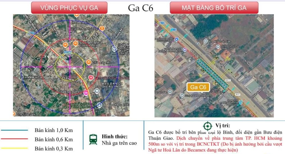 Nhà Ga C6 tuyến metro Thủ Dầu Một - Tao Đàn